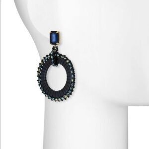 STELLA & RUBY Beaded Hoop Earring NWT Royal Blue